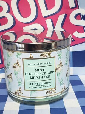 BBW Mint Chocolate Chip Milkshake Large 3 Wick Candle Bakery Home Fragrance